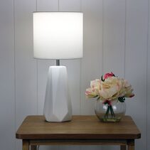 Shelly Ceramic Table Lamp White - OL90115WH
