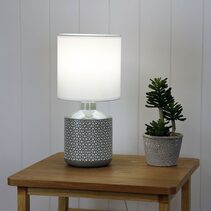 Celia Ceramic Table Lamp Grey - OL90117GY