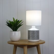 Celia Ceramic Table Lamp White / Gloss - OL90117WH