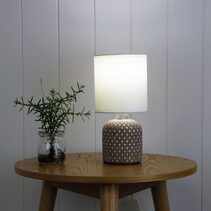 Vera Ceramic Table Lamp Taupe / White - OL90118TP