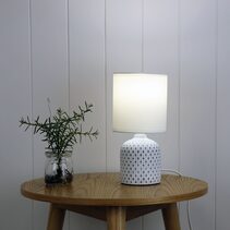 Vera Table Lamp White - OL90118WH