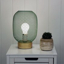 Tilda Mesh Table Lamp Green - OL90130GN