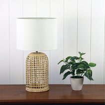 Brizo Rattan Table Lamp Natural / White - OL94511