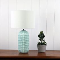 Hurley Ceramic Table Lamp Pale Blue / White - OL94525