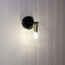 Reno Wall Light Black With Clear Glass - SL63831CL