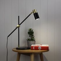 Charlie Desk Lamp Satin Brass / Black - SL98533SB