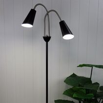 Walt 2 Light Flexible Neck Floor Lamp Black / Brushed Chrome - SL98812BC