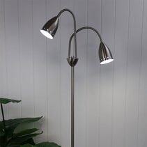 Stan 2 Light Flexible Neck Floor Lamp Brushed Chrome - SL98822BC