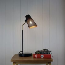 Perfo Table Lamp Black & Brass - SL98831AB