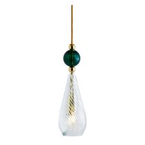 Smykke Medium Gold Pendant Crystal Swirl / Ivy Green Ball - LA101189