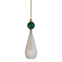 Smykke Medium Gold Pendant Crystal Pattern / Ivy Green Ball - LA101162