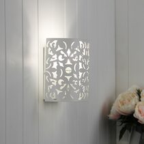 Vicky Laser Cut Metal Wall Light White - OL68781WH