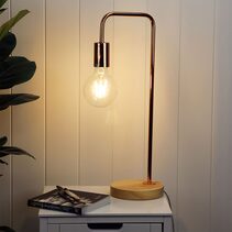 Lane Industrial Table Lamp Copper / Timber - OL93131CO
