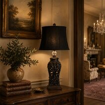 Dorne Filagree Table Lamp Antique Black - OL97976BK