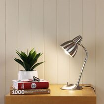 Trax Adjustable Metal Desk Lamp Brushed Chrome - SL98401BC
