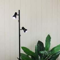 Daxam 14W 2 Light LED Floor Lamp Black / Neutral White - SL98592BK