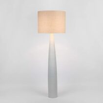 Samson Floor Lamp White With Natural Shade - KITMRDLMP0027N