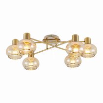 Marbell 6 Light CTC Antique Brass / Amber - MARBELL CTC6ABAM
