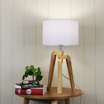 Lund Scandi Inspired Table Lamp Natural - OL93521WH