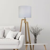 Lund Scandi Inspired Floor Lamp Natural - OL93523WH