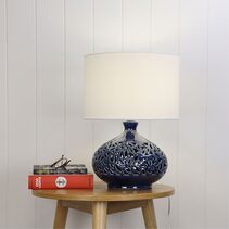 Douglas Ceramic Table Lamp Blue / White - OL94528