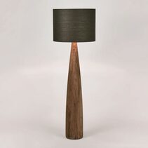 Samson Wood Floor Lamp With Black Shade - KITMRDLMP0026B