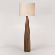 Samson Wood Floor Lamp With Natural Shade - KITMRDLMP0026N