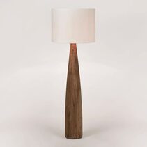 Samson Wood Floor Lamp With White Shade - KITMRDLMP0026W