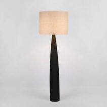 Samson Floor Lamp Black With Natural Shade - KITMRDLMP0028N