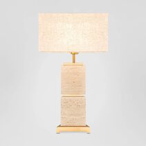Ashley Travertine Table Lamp With Shade Brass - ELS1200561