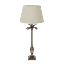 Palm Springs Table Lamp Silver With Dark Natural Shade - ELHK2101