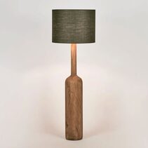 Flask Wood Floor Lamp Saddle Base With Black Shade - KITMRDLMP0025B