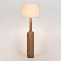 Flask Wood Floor Lamp Saddle Base With Natural Shade - KITMRDLMP0025N