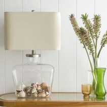 Fillable Bottle Lamp With Linen Shade - OWDU0013