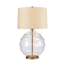 Victoria Glass Table Lamp With Ivory Shade - OWDU0062