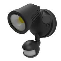 Stargem IV 12W LED Floodlight With Sensor Black / Tri-Colour - SES7070/1TC/BK