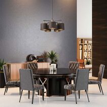 Balance 5 Light Chandelier Brown / Polished Brass - BALANCE5-BRPB