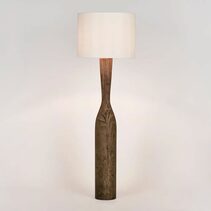 Callum Timber Floor Lamp With White Shade - KITMRDLMP0046W