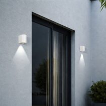 Eos II Outdoor 240V GU10 Fixed Wall Pillar Light White - EOS2 EX1-WH