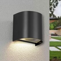 Miro Outdoor 240V GU10 Fixed Wall Pillar Light Black - MIRO EX1-BK