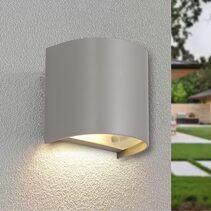 Miro Outdoor 240V GU10 Fixed Wall Pillar Light Grey - MIRO EX1-GY