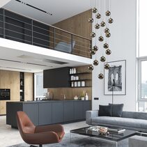 Bubbles 20 Light Pendant Black / Smoke