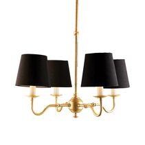 Milton Chandelier Antique Brass / Black With Shade - ELPIM51117AB