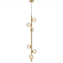 Elson 6 Light Pendant Antique Gold / Frost Tear - ELSON PE06-AGFRT