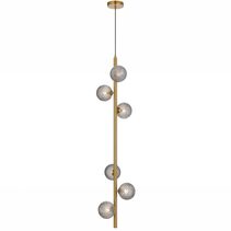 Elson 6 Light Pendant Antique Gold / Smoke Tear - ELSON PE06-AGSMT
