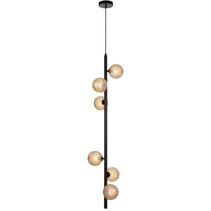 Elson 6 Light Pendant Black / Amber Tear - ELSON PE06-BKAMT