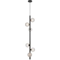 Elson 6 Light Pendant Black / Clear Prism - ELSON PE06-BKCLP