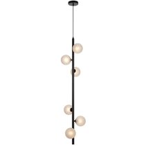 Elson 6 Light Pendant Black / Frost Tear - ELSON PE06-BKFRT