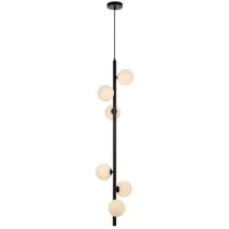 Elson 6 Light Pendant Black / Opal Matt - ELSON PE06-BKOM