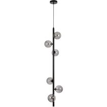 Elson 6 Light Pendant Black / Smoke - ELSON PE06-BKSM